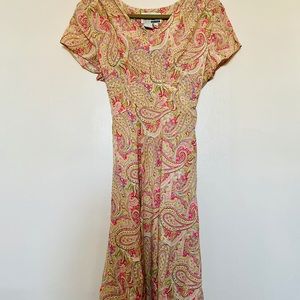 Vintage 90s Paisley Dress Lily Pulitzer Style